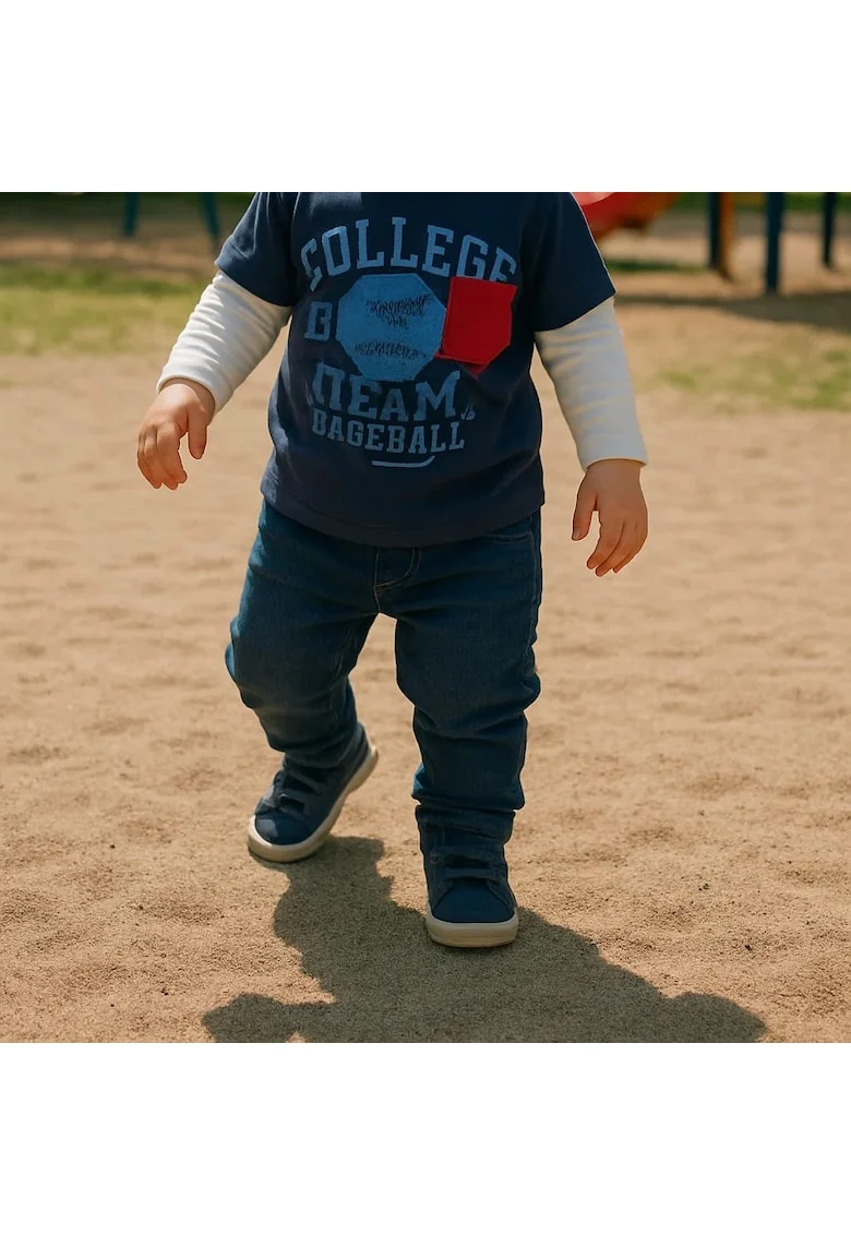 Blugi jogger cu elastic la glezna  - Gaming Mode, Bleumarin Denim, pentru baietei, Bleumarin
