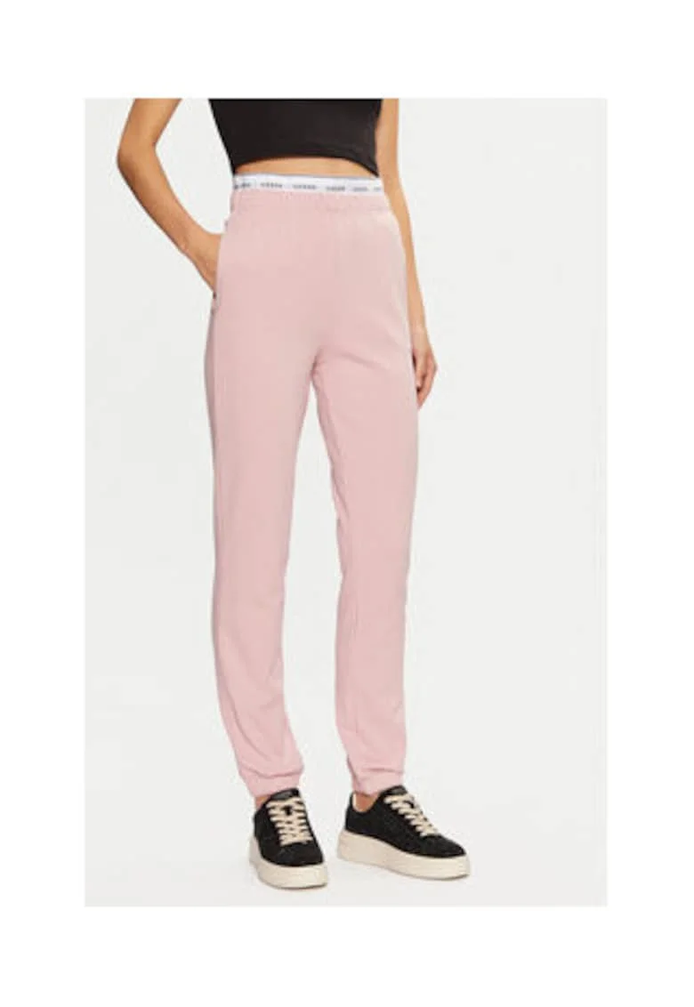 Pantaloni de trening din amestec de bumbac cu banda logo