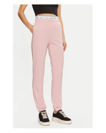 Pantaloni de trening din amestec de bumbac cu banda logo