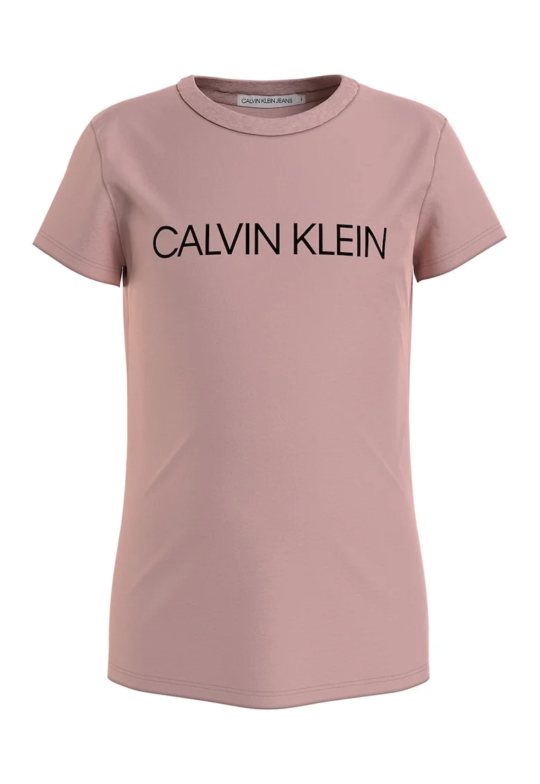 Tricou slim fit de bumbac organic, Roz pal