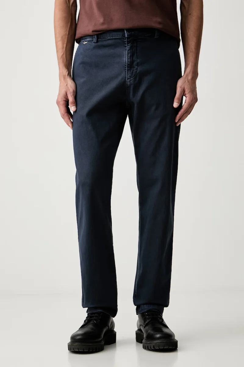 Aeronautica Militare pantaloni chinos pentru bărbați din bumbac cu elastan