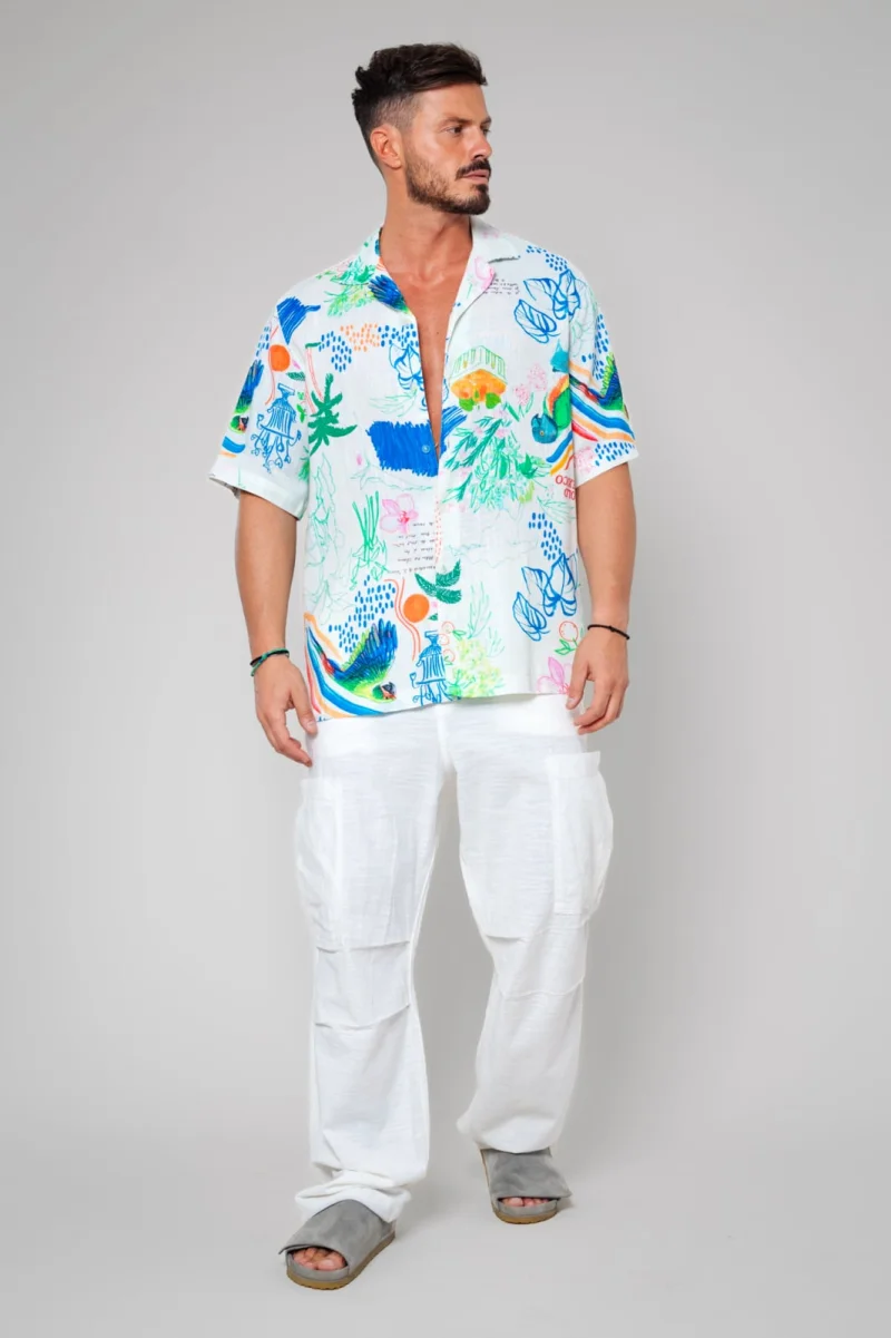Pantaloni lung Oversized White