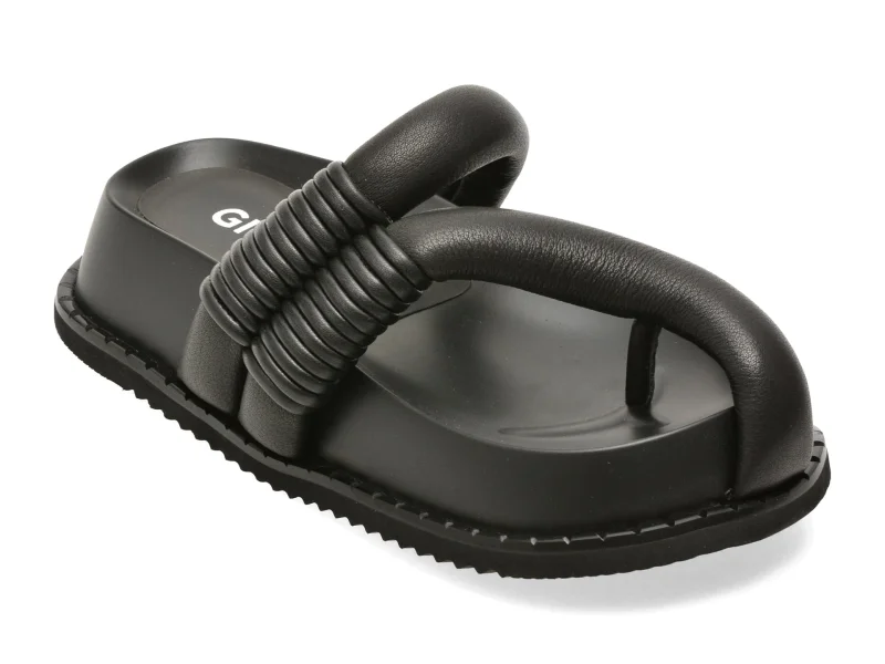 Papuci GRYXX negri, 67310, din piele naturala