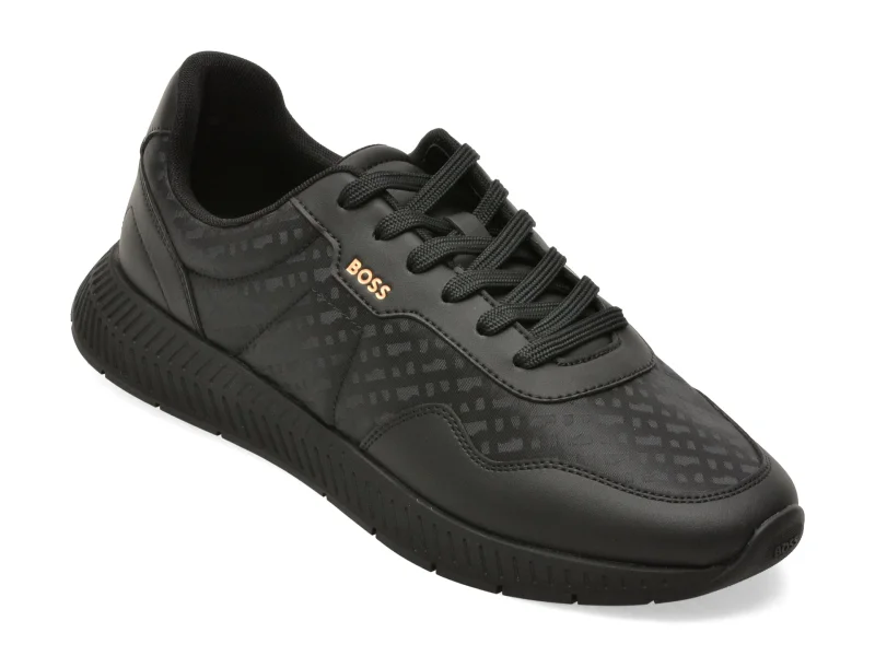 Pantofi sport BOSS negri, 8772, din material textil