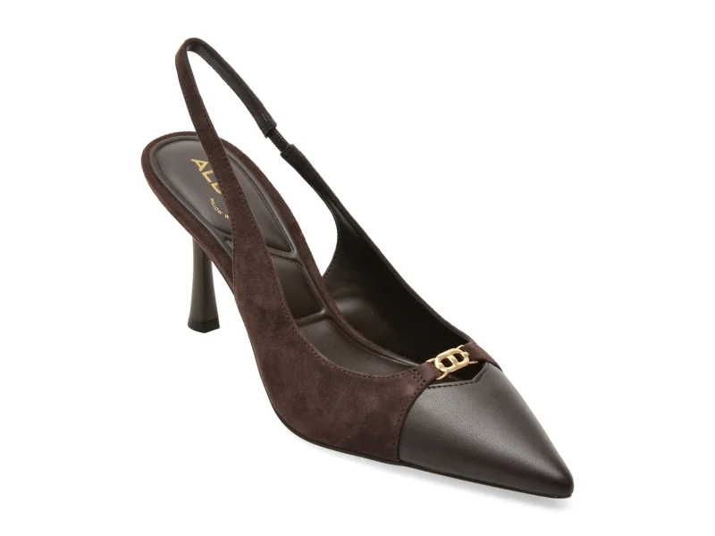 Pantofi eleganti ALDO maro, 14419576, din piele intoarsa