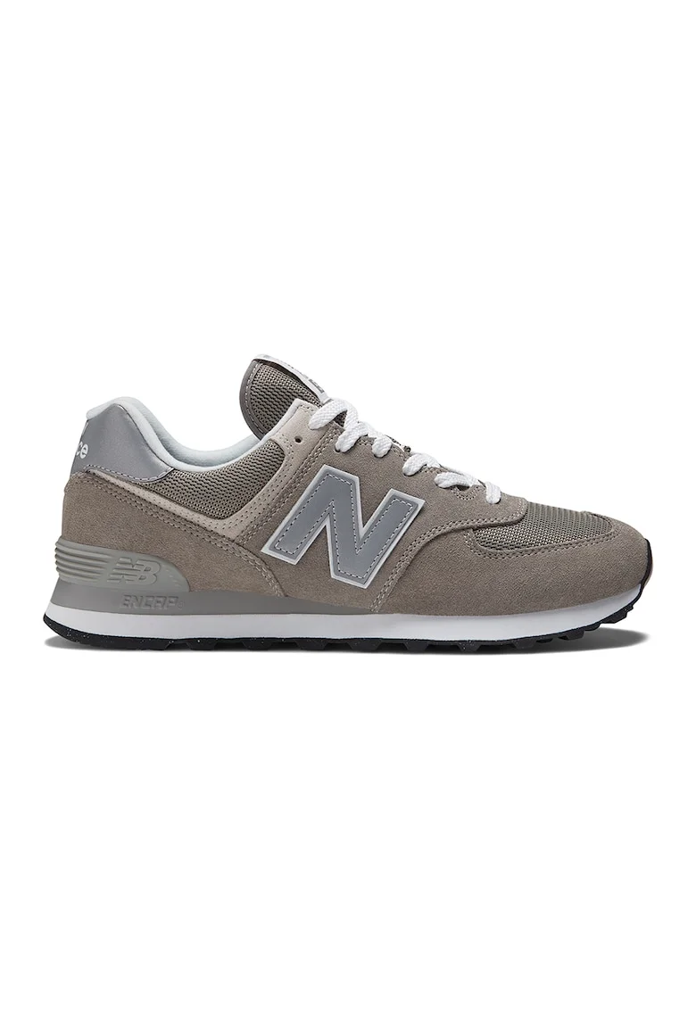 Pantofi sport din piele intoarsa cu garnituri din plasa 574, Maro taupe