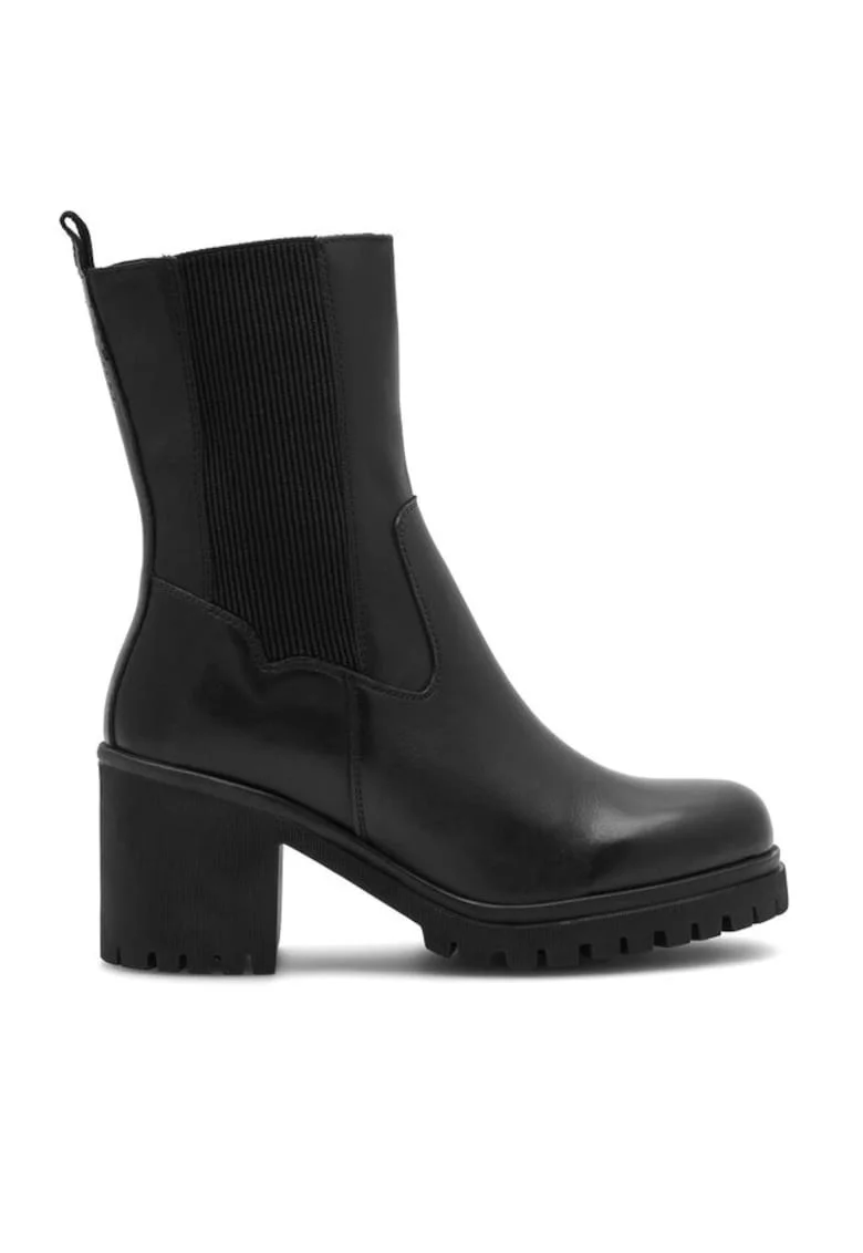 Botine dama,  590558811457436, Piele naturala, Negru