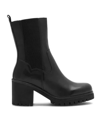 Botine dama,  590558811457436, Piele naturala, Negru