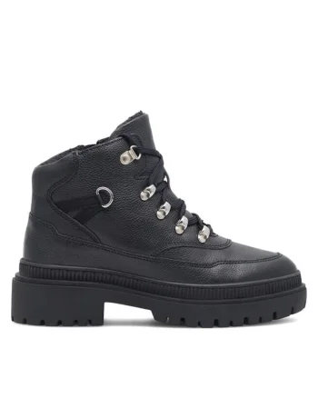 Botine dama,  590558812501340, Piele naturala, Negru