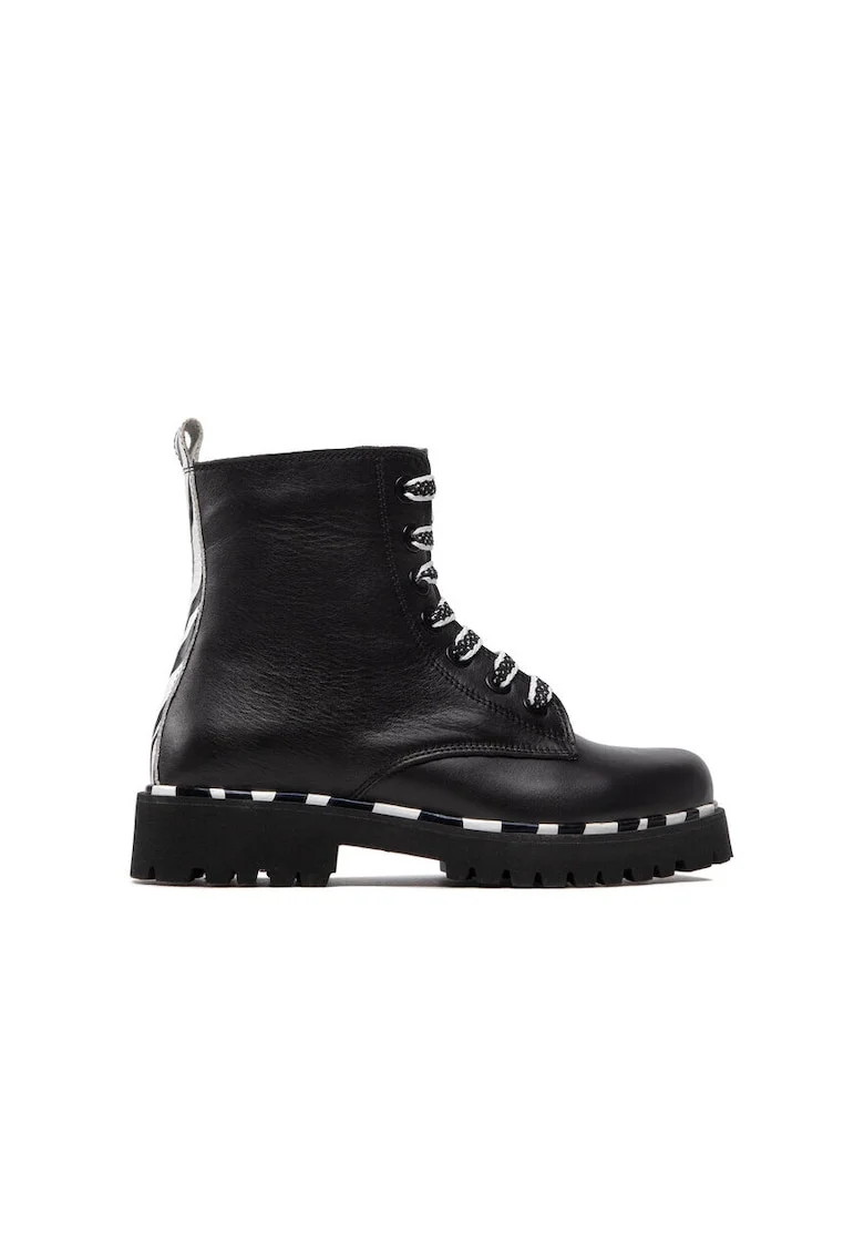 Pantofi sport dama,  25207, Piele naturala, Negru