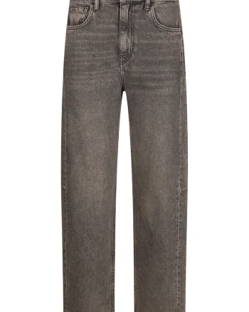 Blugi boyfriend crop, Gri/Roz