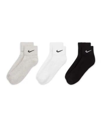 Set de sosete unisex cu amortizare pentru fitness - 3 perechi, Alb/Negru/Gri melange