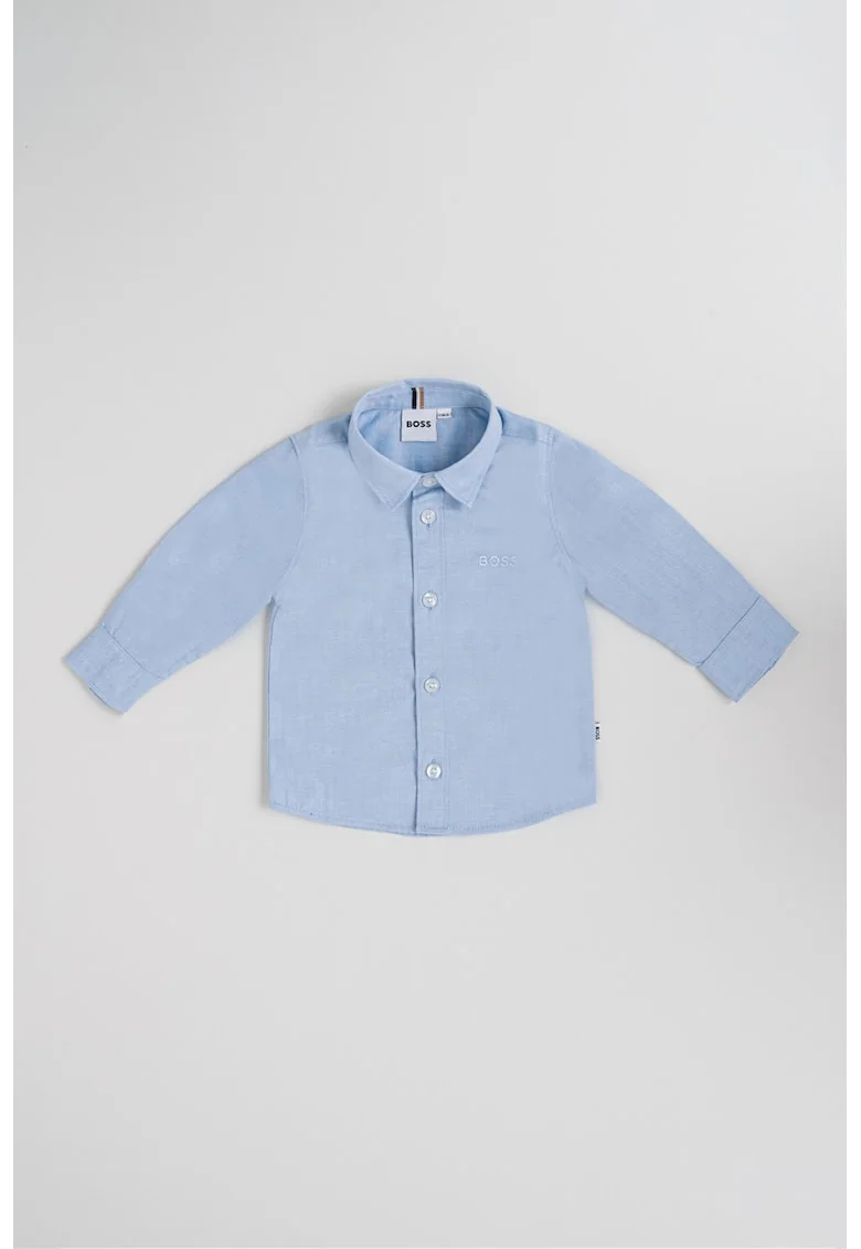 Camasa uni cu broderie logo discreta, Albastru deschis
