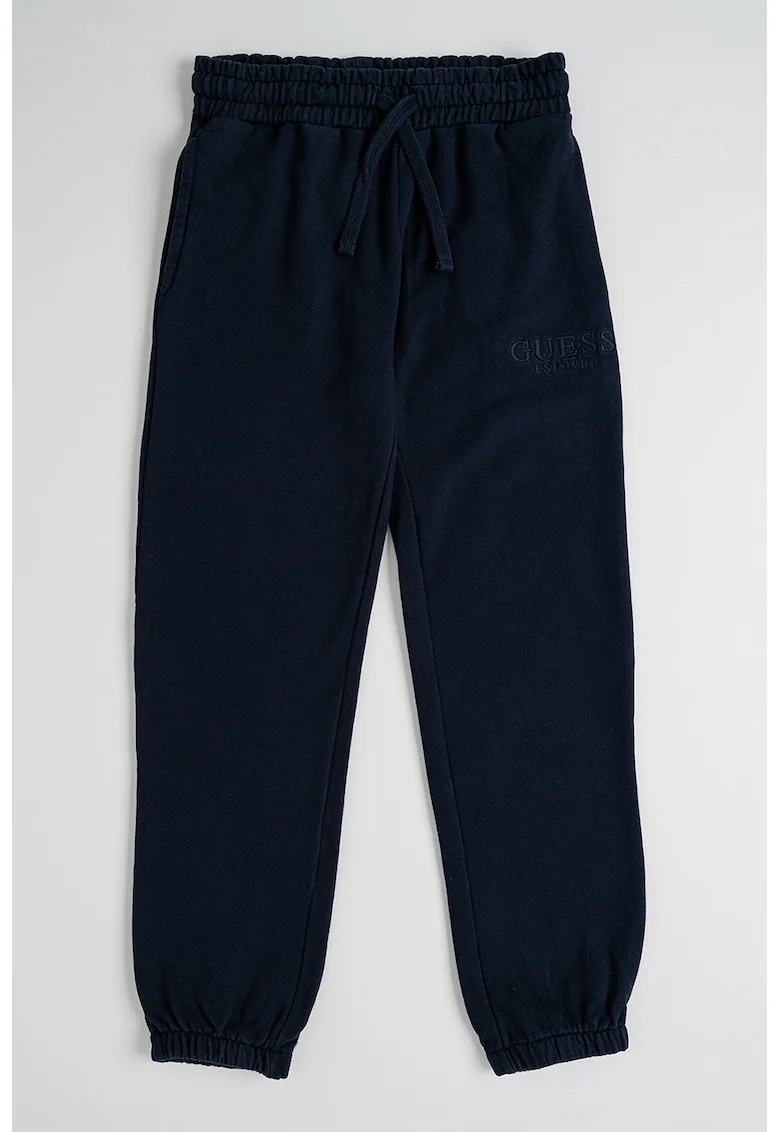 Pantaloni de trening din bumbac cu snur, Bleumarin