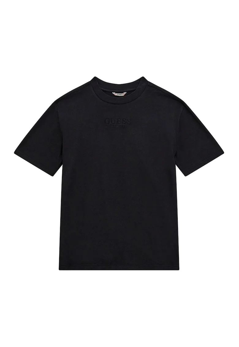 Tricou din bumbac cu logo discret, Negru