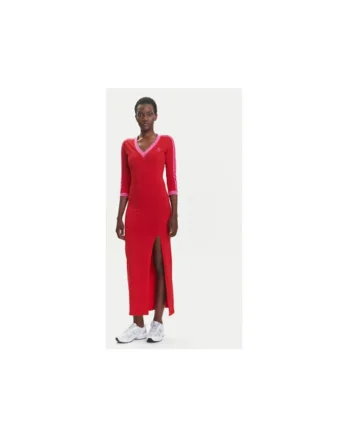 Rochie lunga casual din bumbac cu maneci lungi