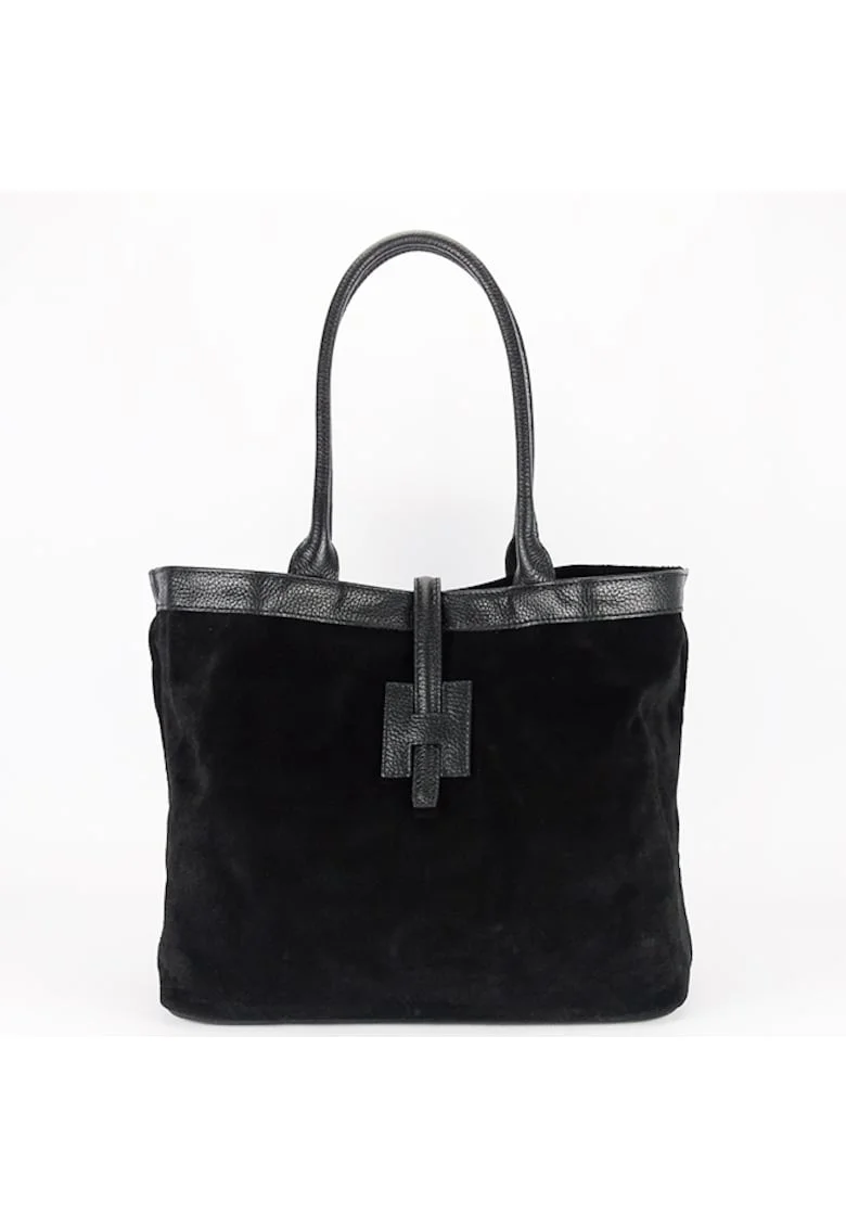 Geanta mare neagra dama din piele naturala B-1896 M9 10683, Negru