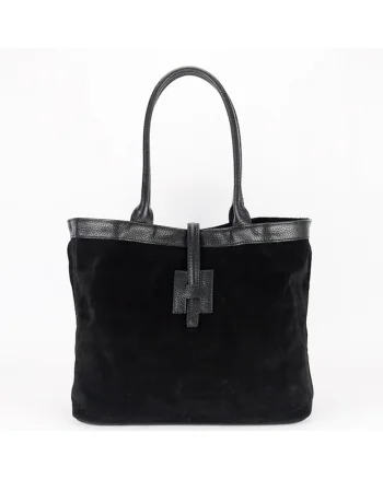 Geanta mare neagra dama din piele naturala B-1896 M9 10683, Negru