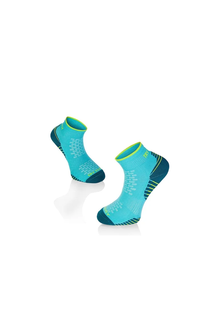 Sosete scurte, pentru alergat din bumbac organic RUNNING ANKLE SOCKS Turquoise