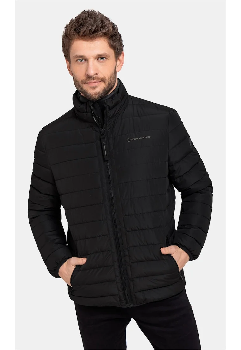 Jacheta di tranzitie matlasata, guler ridicat, sac de compresie, fibra Sorona,  J-Benz, Neagra, Negru