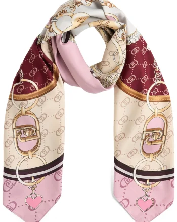 Esarfa cu imprimeu grafic, Roz/Multicolor
