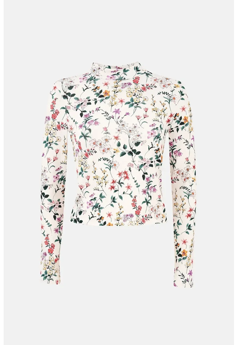 cu maneca lunga,  imprimeu floral, multicolor, poliester