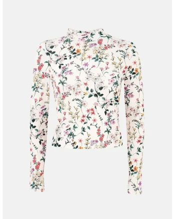 cu maneca lunga,  imprimeu floral, multicolor, poliester