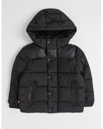 Geaca regular fit cu gluga detasabila, Negru