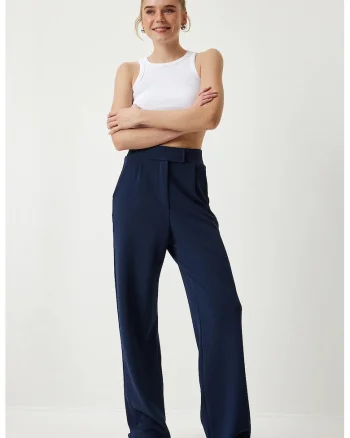 Pantaloni dama Palazzo bleumarin, Bleumarin