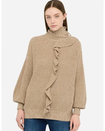 Pulover din amestec de lana si casmir, Bej
