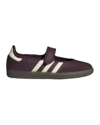 Pantofi sport Mary Jane Samba, Alb fildes/Violet pruna