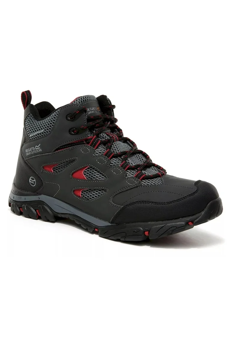Ghete trekking barbati,  85195, Piele ecologica, Gri, Gri grafit/Gri inchis