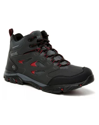 Ghete trekking barbati,  85195, Piele ecologica, Gri, Gri grafit/Gri inchis