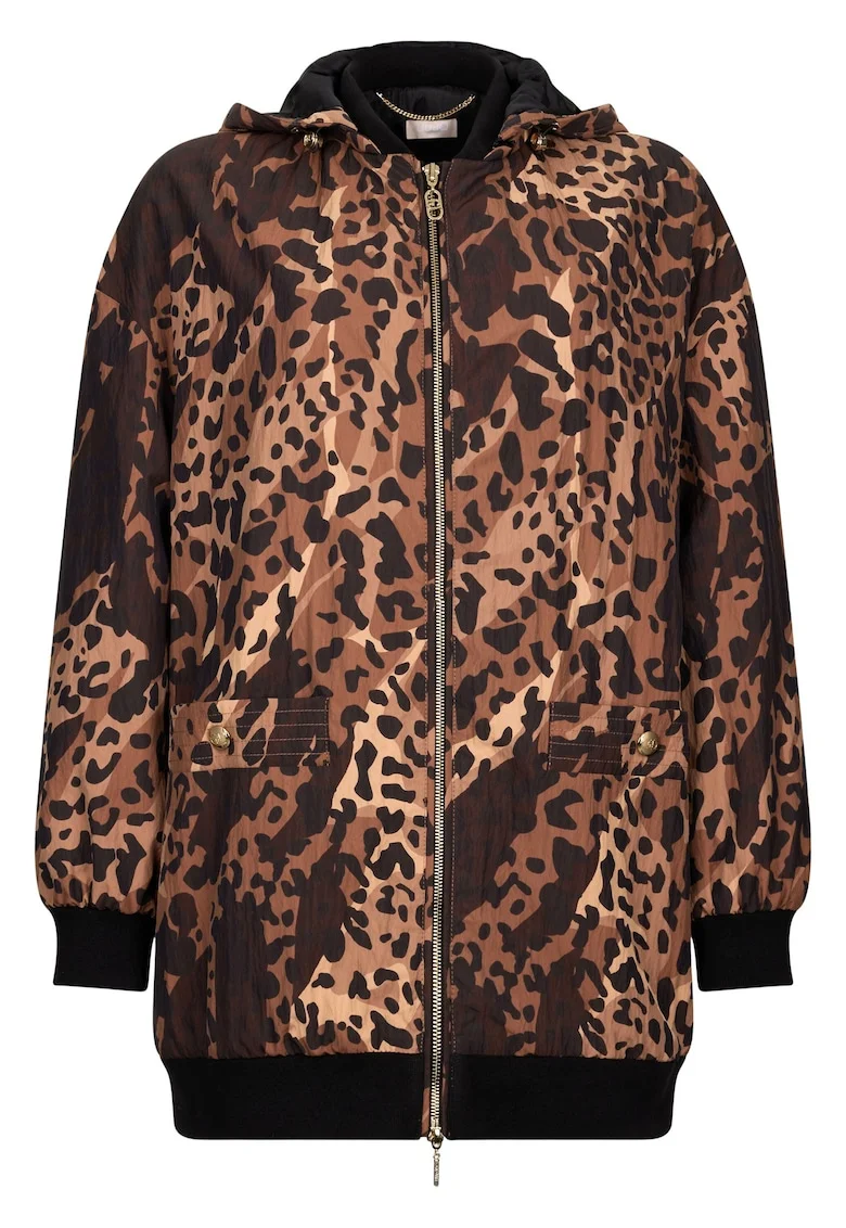 Jacheta supradimensionata cu animal print, Maro inchis