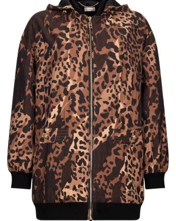 Jacheta supradimensionata cu animal print, Maro inchis