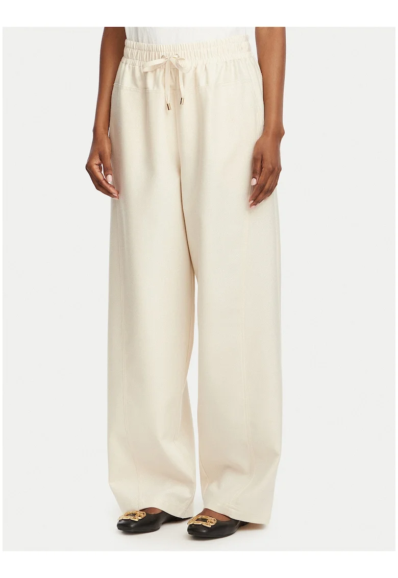 Pantaloni sport dama,  bej, poliester-viscoza