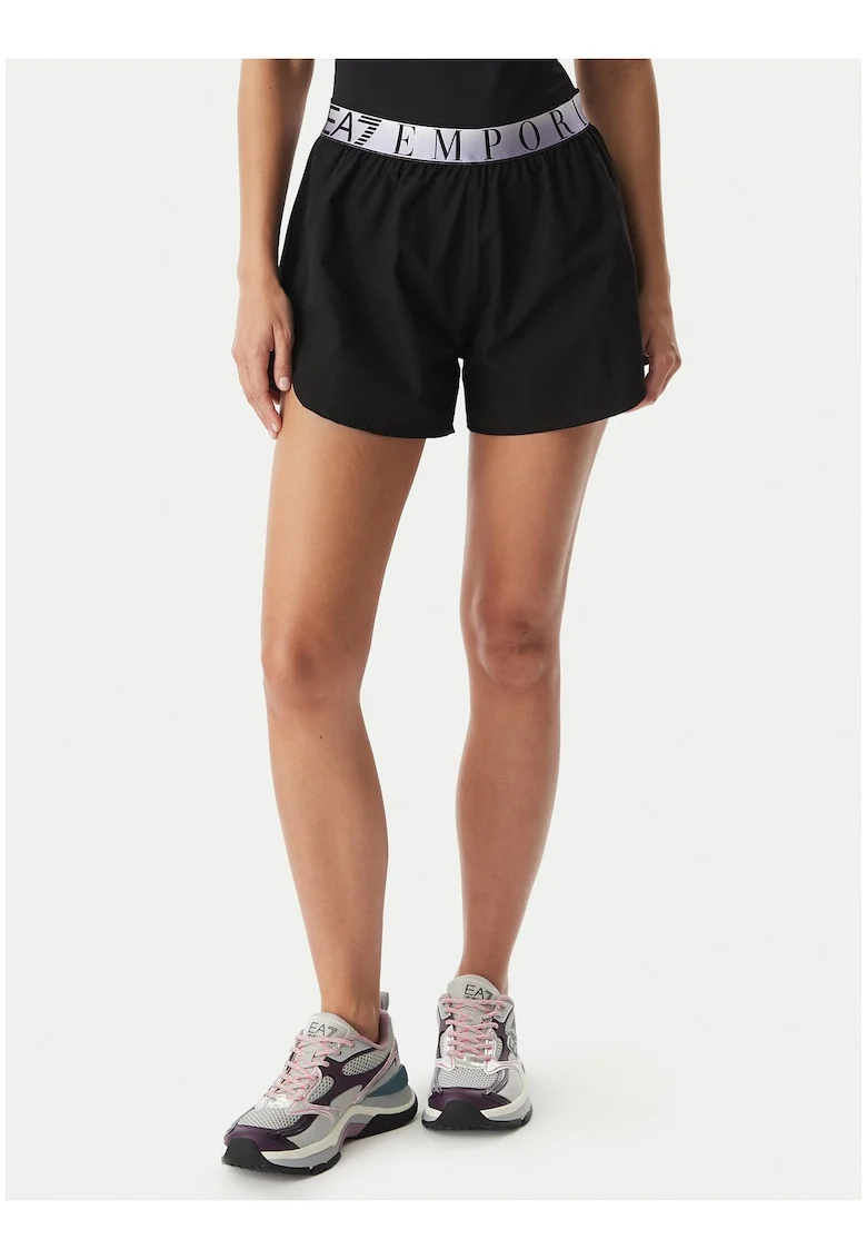 Pantaloni scurti sport dama,  negru, poliester