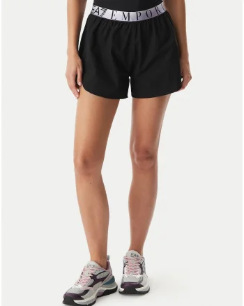 Pantaloni scurti sport dama,  negru, poliester