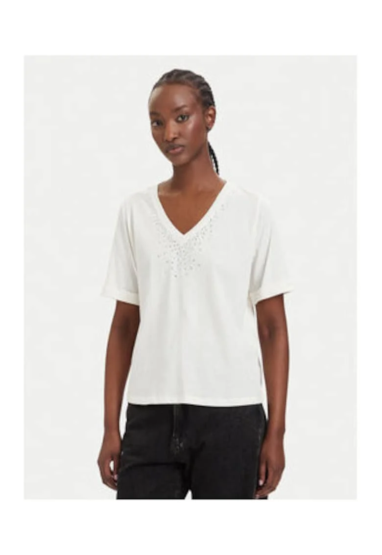 Tricou sport dama,  regular fit, bej, bumbac