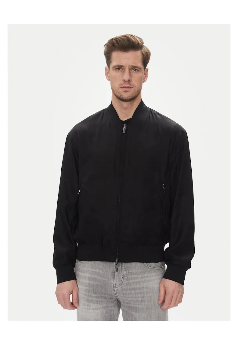 Geaca bomber barbati,  material sintetic, negru,