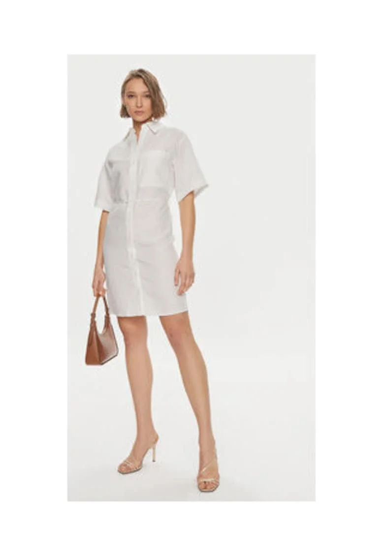 Rochie camasa Dama,  Alb, 70% lyocell, 30% in