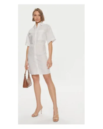 Rochie camasa Dama,  Alb, 70% lyocell, 30% in