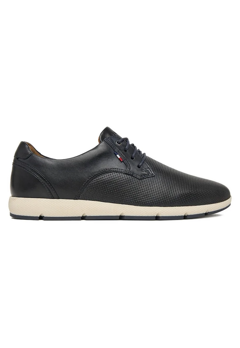 Pantofi barbati,  bleumarin, piele naturala, varf rotund,