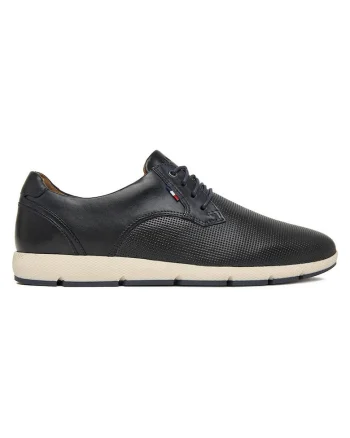 Pantofi barbati,  bleumarin, piele naturala, varf rotund,