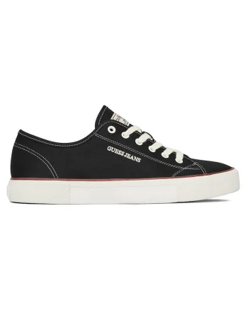 Tenisi barbati  negru, textil, varf rotund,