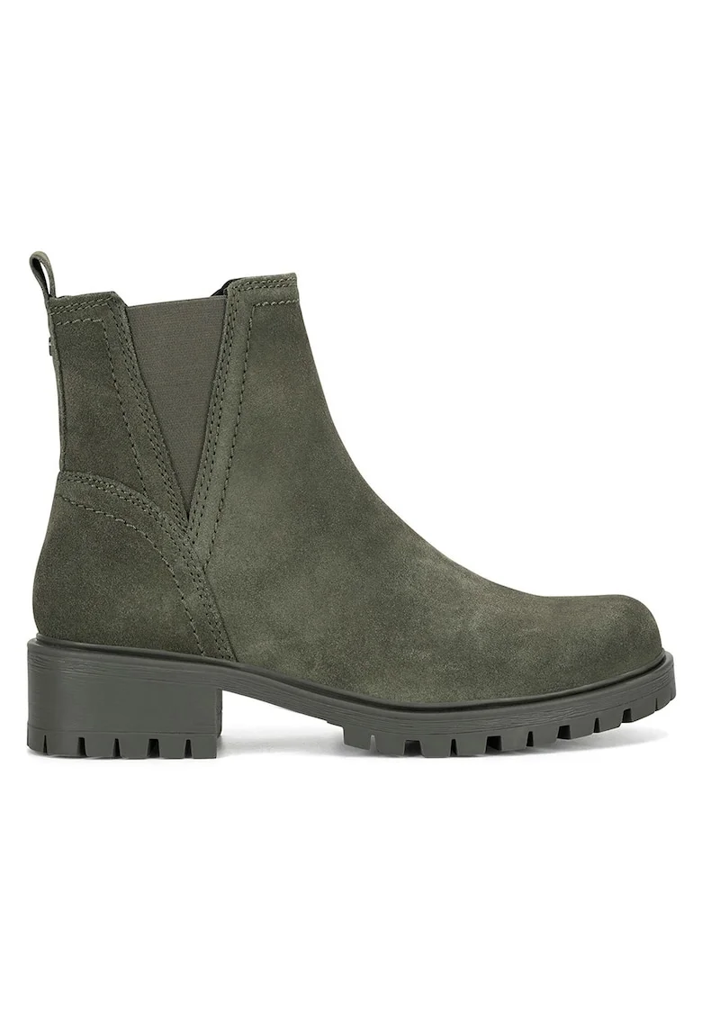 Ghete dama,  piele naturala, verde, inchidere cu fermoar, interior izolat