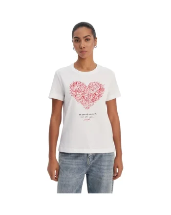 Tricou  Heart 54781, Alb