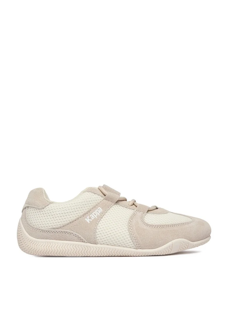 Pantofi sport dama  bej, piele nabuc, inchidere cu sireturi, material textil interior,