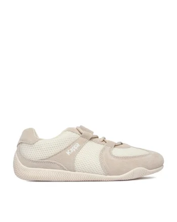 Pantofi sport dama  bej, piele nabuc, inchidere cu sireturi, material textil interior,