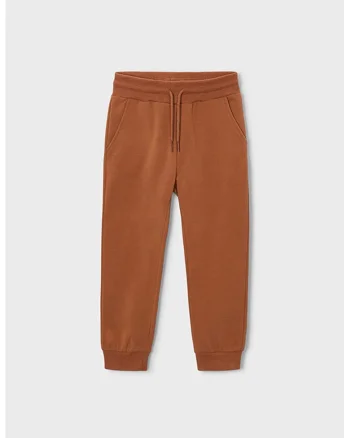 Pantaloni de trening din amestec de bumbac cu snur de ajustare, Maro Siena